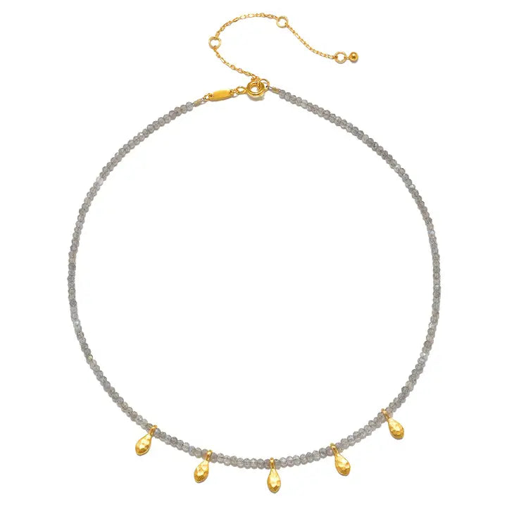 Inspired Beginnings Labradorite Petal Necklace - 14"